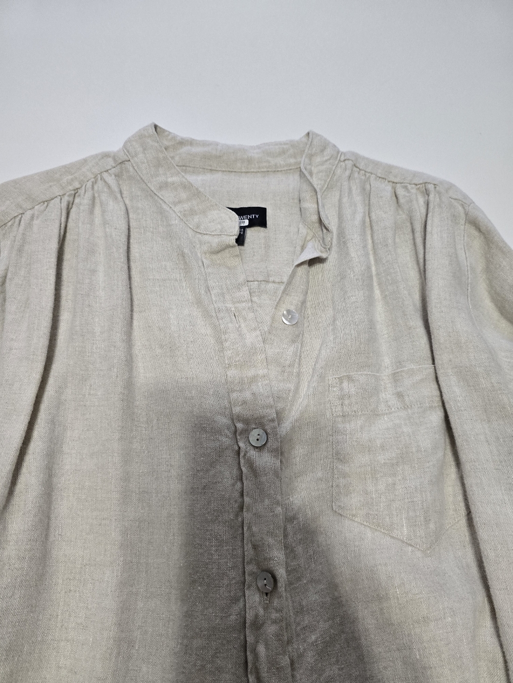 Fifteen Twenty Midi Length Shirtdress Long Sleeves Collar Linen Size S - Picture 6 of 13
